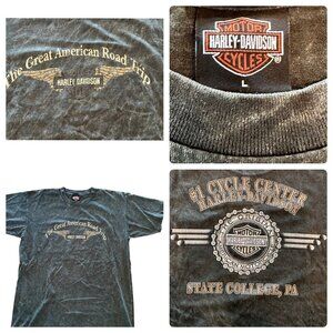VINTAGE HARLEY DAVIDSON TSHIRT  Sz L, Mineral Wash, Great American Road Trip